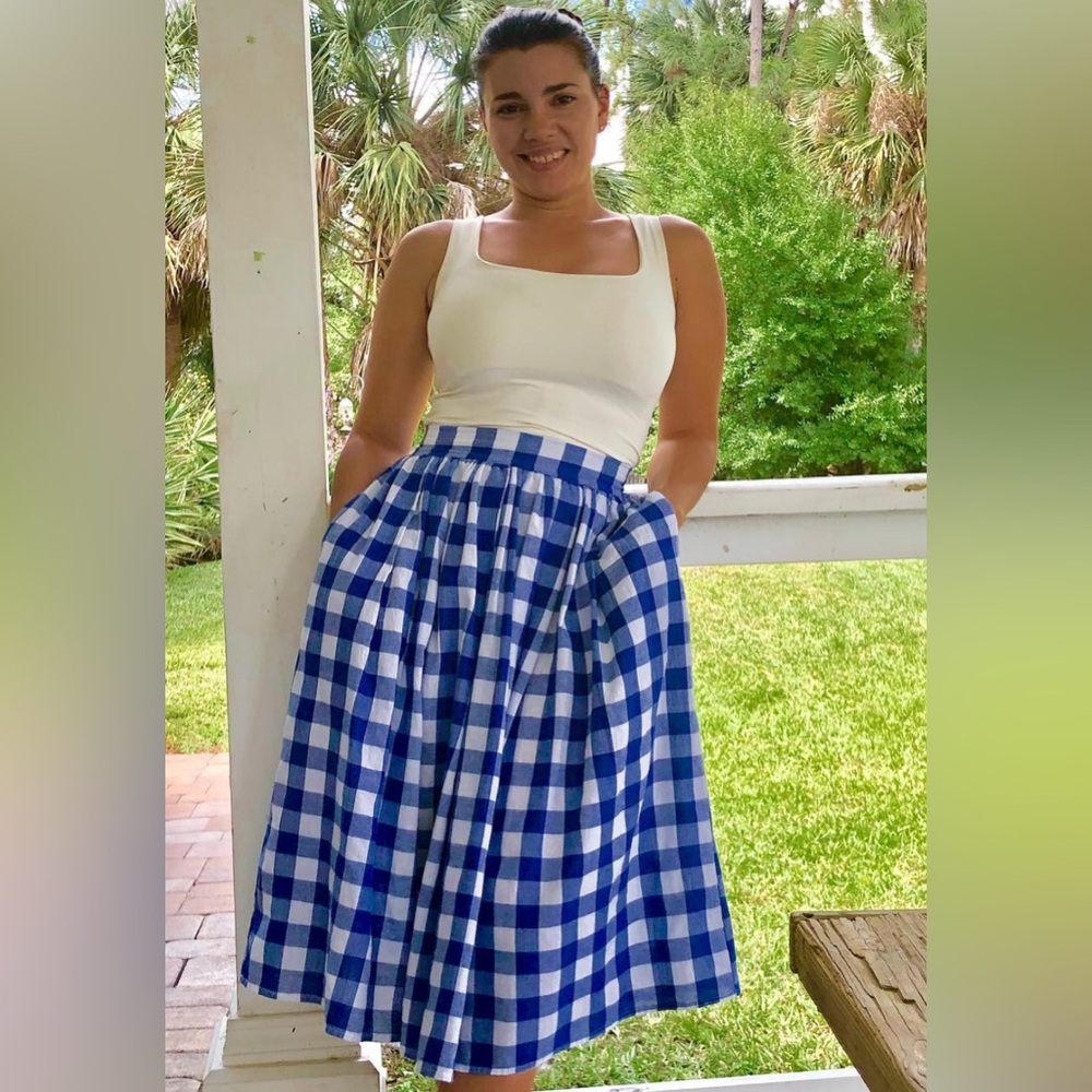 Blue Checkered Women's Skirt